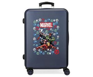 Marvel Avengers Team Valise moyenne rigide en ABS rigide Bleu 48 x 68 x 26 cm Fermeture à combinaison latérale 70 3 kg 4 roues doubles, Marin