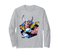 Marvel Avengers The Mighty Thor Odinson Retro Comic Portrait Manche Longue