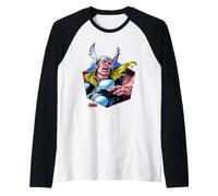 Marvel Avengers The Mighty Thor Odinson Retro Comic Portrait Manche Raglan