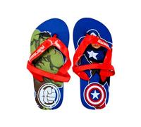 Marvel Avengers Tongs pour Garçon, Classiques et Légères, Design Bleu Captain America et Hulk, Sandales D'été pour Garçon, Taille EU 24/25, MV-A-4286-B