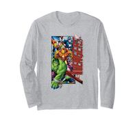 Marvel Avengers Vintage Comic Book Lineup and Art Style Manche Longue
