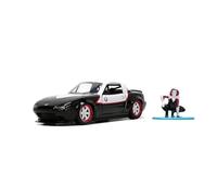 Marvel Avengers Voiture moulée sous pression Mazda Miata 1:32 1990 et araignée fantôme de 4,2 cm, jouets pour enfants et adultes