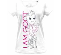 Marvel - Baby Groot Line With I Am Groot Text - T-Shirt Femme (S)