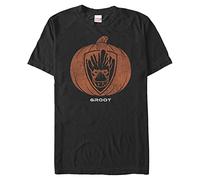 Marvel Big & Tall Classic Groot Pumpkin Men's Tops Short Sleeve Tee Shirt, Black, 3X-Large