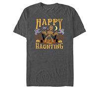 Marvel Big & Tall Classic Happy Haunting Groot Men's Tops Short Sleeve Tee Shirt, Charcoal Heather, 4X-Large