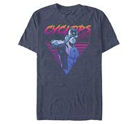 Marvel Big & Tall Classic Neon Cyclops Men's Tops Short Sleeve Tee Shirt, Navy Blue Heather, 3X-Large