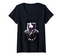 Marvel Black Panther Avengers Stare Collegiate T-Shirt avec Col en V
