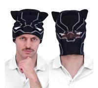 Marvel Black Panther Bonnet à Revers Enroulable Noir Taille Unique, Noir, Taille Unique