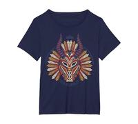 Marvel Black Panther Erik Killmonger Masque T-Shirt, Femme Grandes Tailles, Bleu Marine, 3X