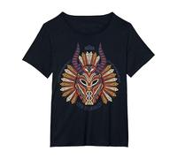 Marvel Black Panther Erik Killmonger Masque T-Shirt, Femme Grandes Tailles, Noir, 4X