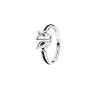Marvel Black Panther Sterling Silver Ring with Black Crystal and Black Enamel