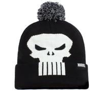 Marvel - Bonnet À Pompon Noir Logo Crâne De Punisher