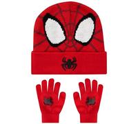 Marvel Bonnet Spiderman Et Gants, Chapeau Et Hant Hiver, Spider-Man Bonnet Enfant, Taille Unique Rouge