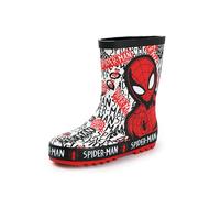 Marvel Bottes en caoutchouc rouges Spiderman Boys | Personnage Spiderman Chaussures pour enfants | Bottes de pluie super-héros Marvel Comics | Bottes Wellington imperméables pour enfants
