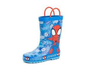 Marvel Bottes en Caoutchouc Spiderman Garçons | Bottes de Pluie pour Enfants avec Personnage Spiderman et Impression Web Bleu et Rouge