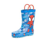 Marvel Bottes en caoutchouc Spiderman garçons | Bottes en caoutchouc pour enfants avec personnage Spiderman et impression Web en bleu et rouge | Bottes en caoutchouc