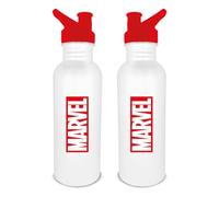 Marvel Bouteille d'eau en métal (design logo) 700 ml - Cadeau Marvel pour hommes, femmes et enfants - Bouteille d'eau en métal pour garçons - Produit officiel