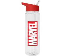 Marvel - Bouteille d'eau, logo, plastique PM7490 (taille unique) (Rouge/Blanc)