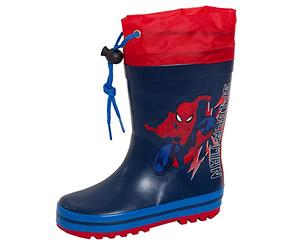 Marvel Boys Spiderman Tie Top Wellingtons Kids Wellies Super Hero Wellington Rain Boots Navy 1 UK/EU 33