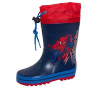 Marvel Boys Spiderman Tie Top Wellingtons Kids Wellies Super Hero Wellington Rain Boots Navy 12 UK/EU 31