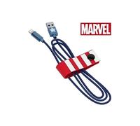 Marvel Câble Lightning vers USB 120 cm pour iPhone 7/7 Plus 6/6 Plus/iPhone 6S/6S Plus iPhone 5/5s/5c iPad Air iPad mini Motif Captain America (Apple