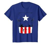 Marvel Captain America America Costume T-Shirt, Enfant, Bleu Royal, 8 Ans