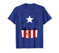 Marvel Captain America America Costume T-Shirt, Homme, Bleu Royal, XXL