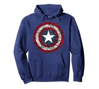 Marvel Captain America Avengers Shield Comic Sweat à Capuche, Unisexe pour Adultes, Bleu Marine, XL