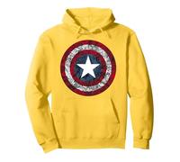Marvel Captain America Avengers Shield Comic Sweat à Capuche, Unisexe pour Adultes, Citron, M
