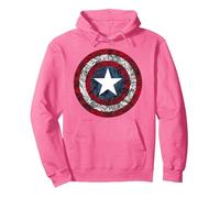 Marvel Captain America Avengers Shield Comic Sweat à Capuche, Unisexe pour Adultes, Rose Vif, XL