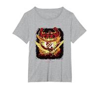 Marvel Captain America: Brave New World Heroes VS Red Hulk T-Shirt, Femme Grandes Tailles, Gris Chiné, 4X
