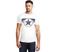 Marvel Captain America-Cap Logo Shirt, White, Medium Men's