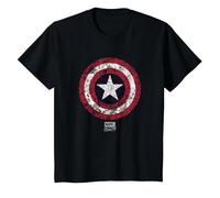 Marvel Captain America Comic Shield White T-Shirt, Enfant, Noir, 2 Ans