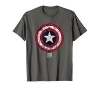 Marvel Captain America Comic Shield White T-Shirt, Homme, Asphalte, M