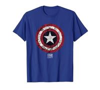 Marvel Captain America Comic Shield White T-Shirt, Homme, Bleu Royal, 3XL