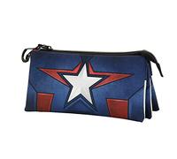 Marvel Captain America Courage-Trousse Triple ECO, Bleu