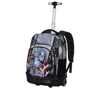 Marvel Captain America Defender-Sac à dos à Roulettes GTS FAN, Noir