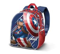 Marvel Captain America First-Sac à Dos 3D Elite, Bleu 25 x 30 cm, Capacité 7 L