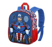Marvel Captain America First-Sac à Dos 3D Petit, Bleu, 26 x 31 cm, Capacité 8,5 L