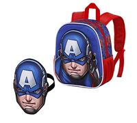 Marvel Captain America First-Sac à dos Masque, Bleu
