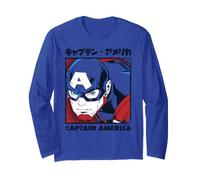 Marvel Captain America Panel Portrait and Kanji Text Manche Longue