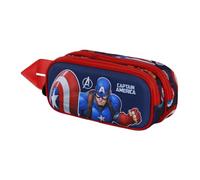 Marvel Captain America Patriot-Trousse 3D Double, Multicolore, 22 x 10 cm