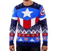 Marvel Captain America Pull de Noël tricoté Officiel - - XXX-Large