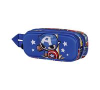Marvel Captain America Punch-Trousse 3D Double, Bleu