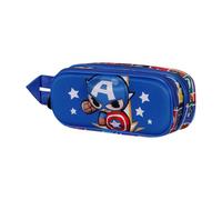 Marvel Captain America Punch-Trousse 3D Double, Bleu