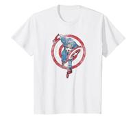 Marvel Captain America Shield Charge T-Shirt, Enfant, Blanc, 10 Ans