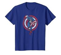 Marvel Captain America Shield Charge T-Shirt, Enfant, Bleu Royal, 8 Ans