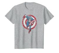 Marvel Captain America Shield Charge T-Shirt, Enfant, Gris Chiné, 6 Ans