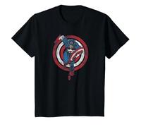 Marvel Captain America Shield Charge T-Shirt, Enfant, Noir, 10 Ans
