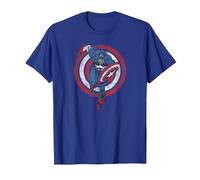 Marvel Captain America Shield Charge T-Shirt, Homme, Bleu Royal, S